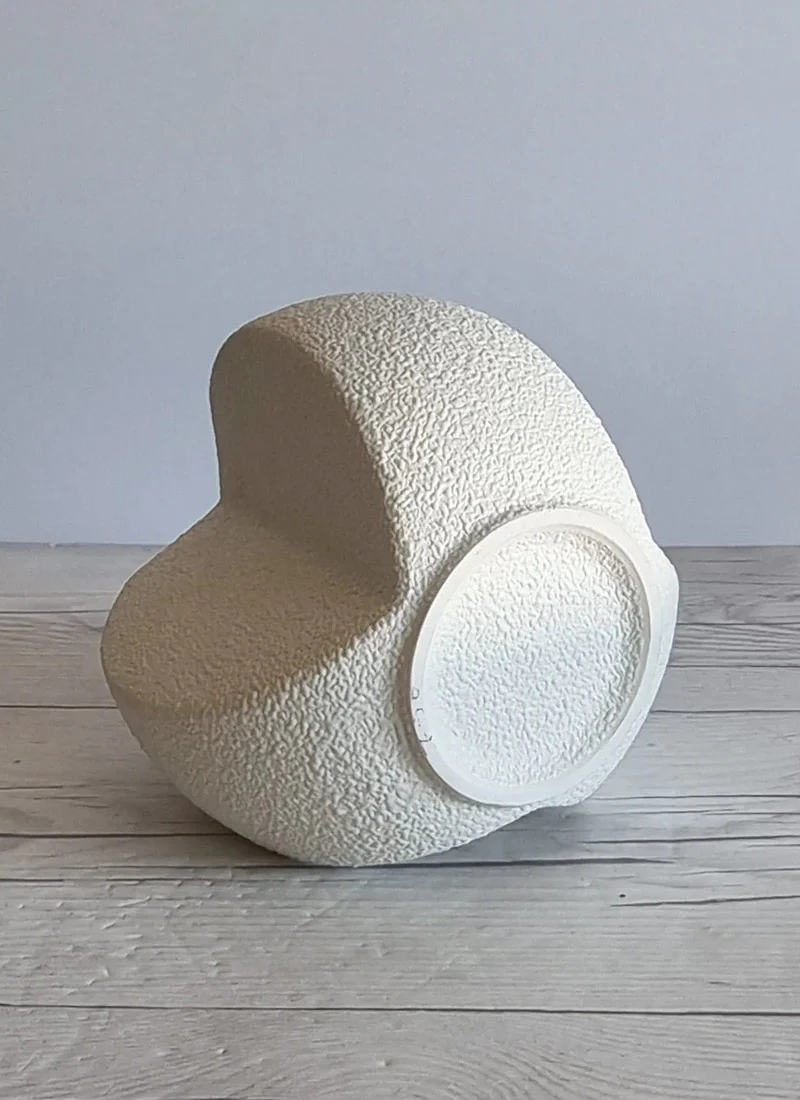 Bertoncello Ceramiche Sasso Bianco Glaze, Modernist Sculptural Triparte Vase, 1960s-1970s - Image 3