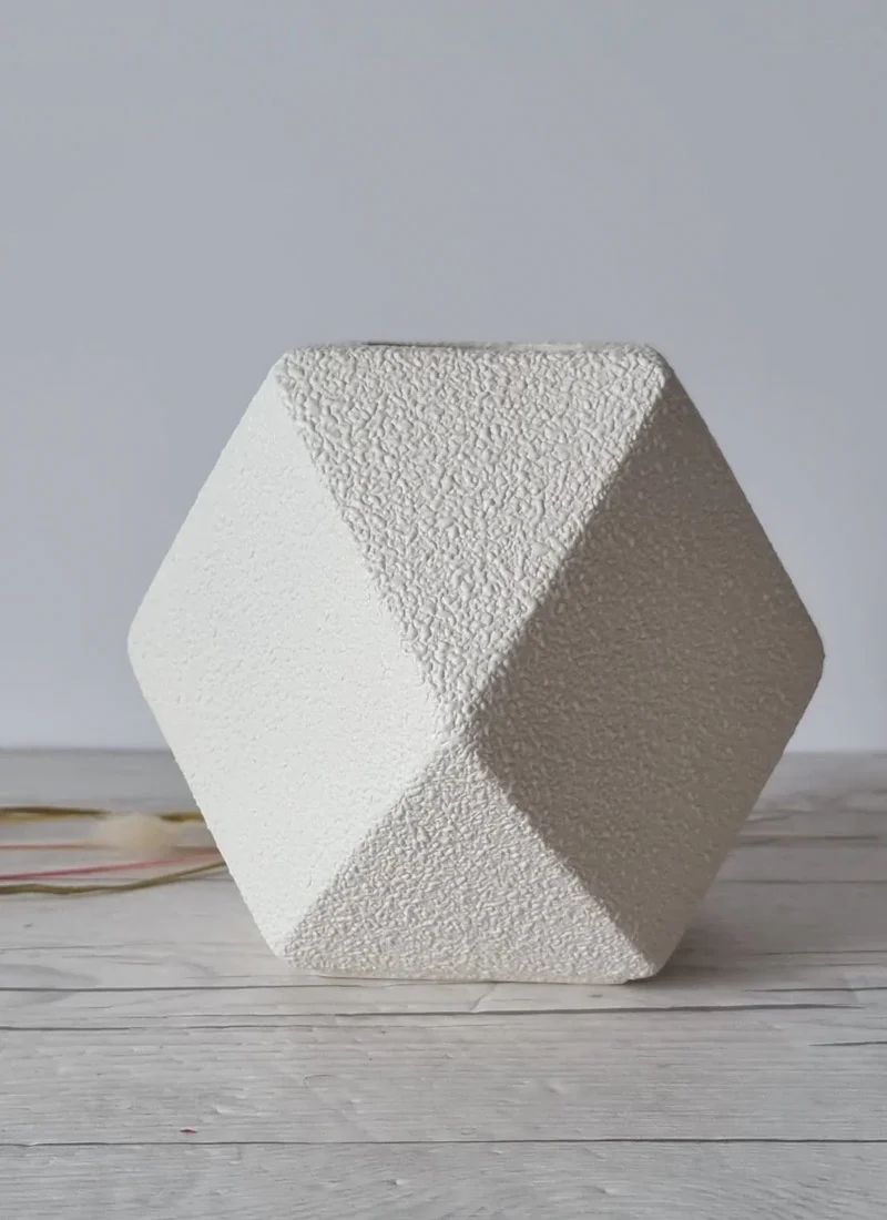 Bertoncello Ceramiche Sasso Bianco, Modernist Sculptural Geometric Vase, 1960s-80s - Image 3