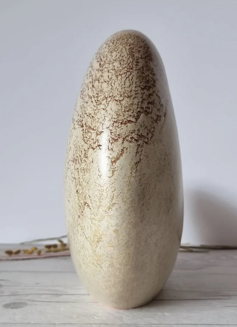 Bertoncello Screziato Havana Cream and Sienna Glaze, Modernist Crescent Moon Planter Vase, 60s-80s - Image 3