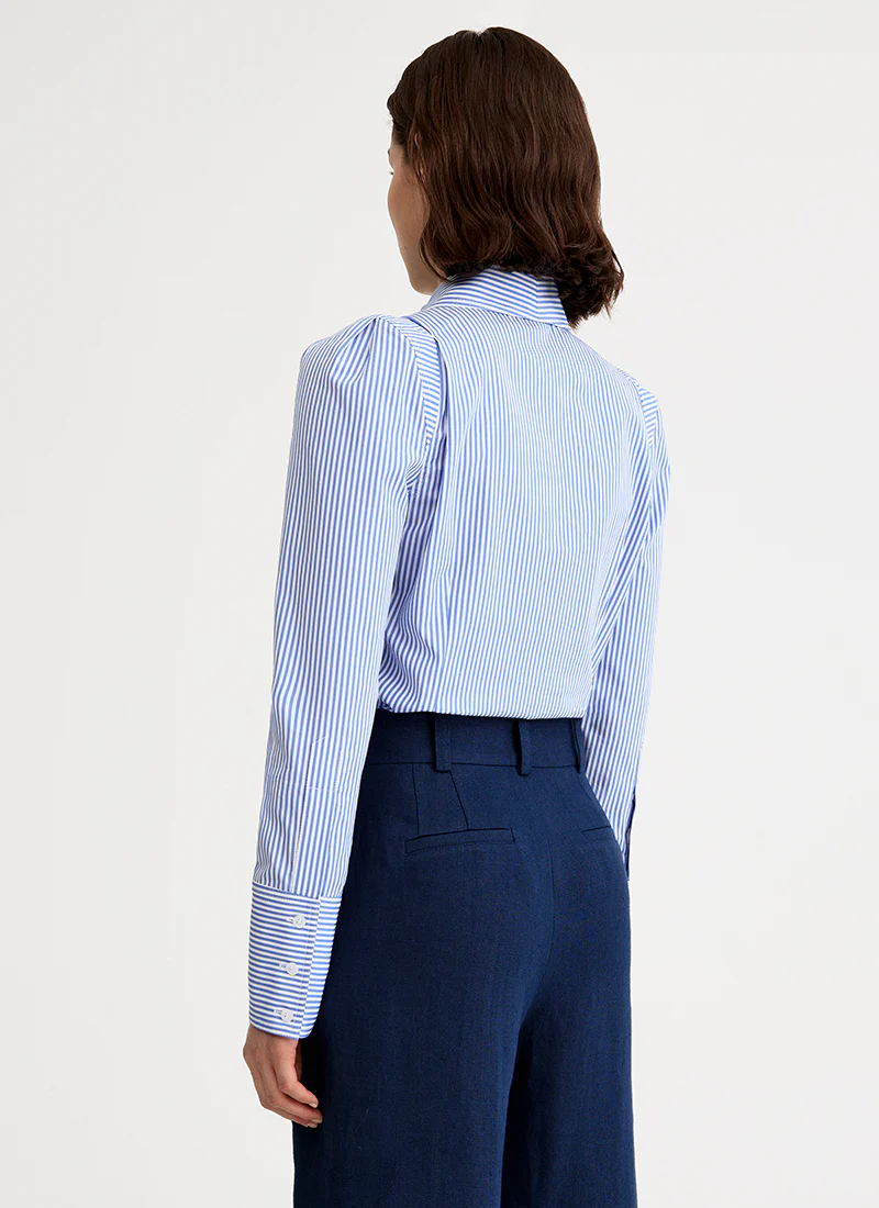 Box Pleat Shirt Blue Stripe - Image 6