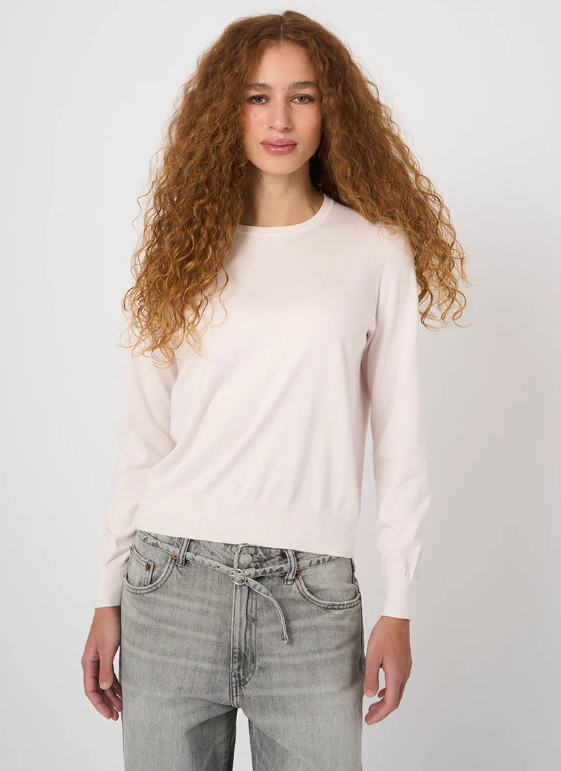 Cotton Knitted Crew Neck Sweater