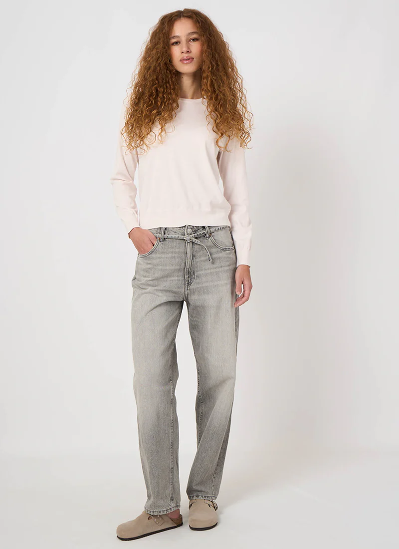 Cotton Knitted Crew Neck Sweater - Image 2