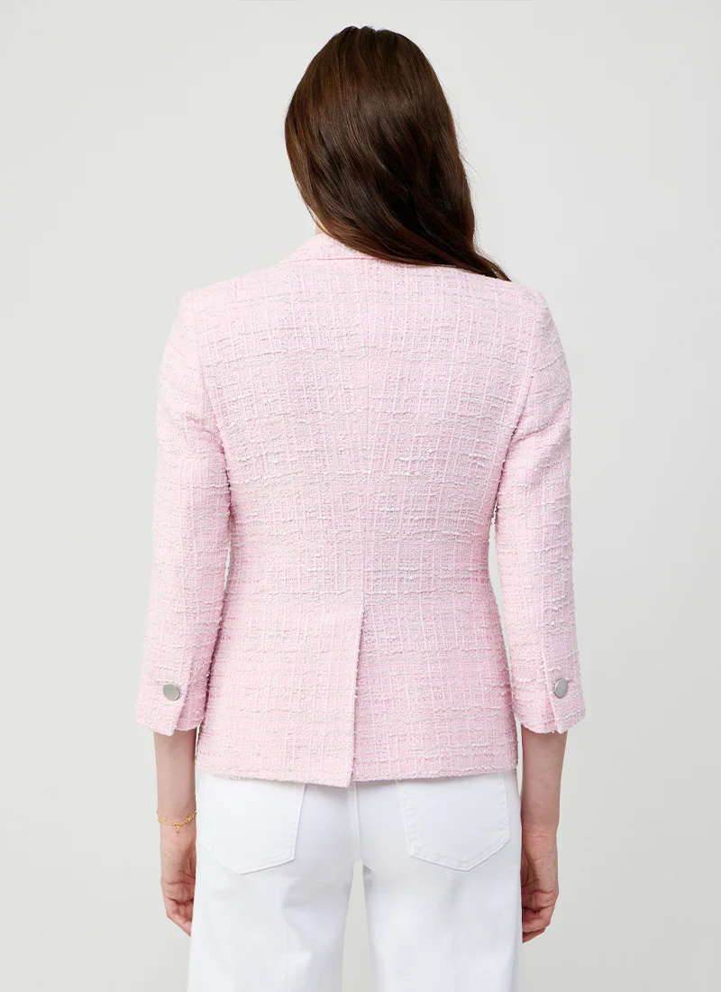 Debra Single Breasted Patch Pocket Boucle Blazer - Image 4