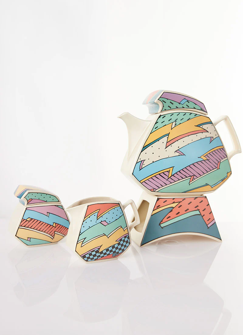 Dorothy Hafner Iconic Postmodern Tea Set for 5, 1980s - Image 4