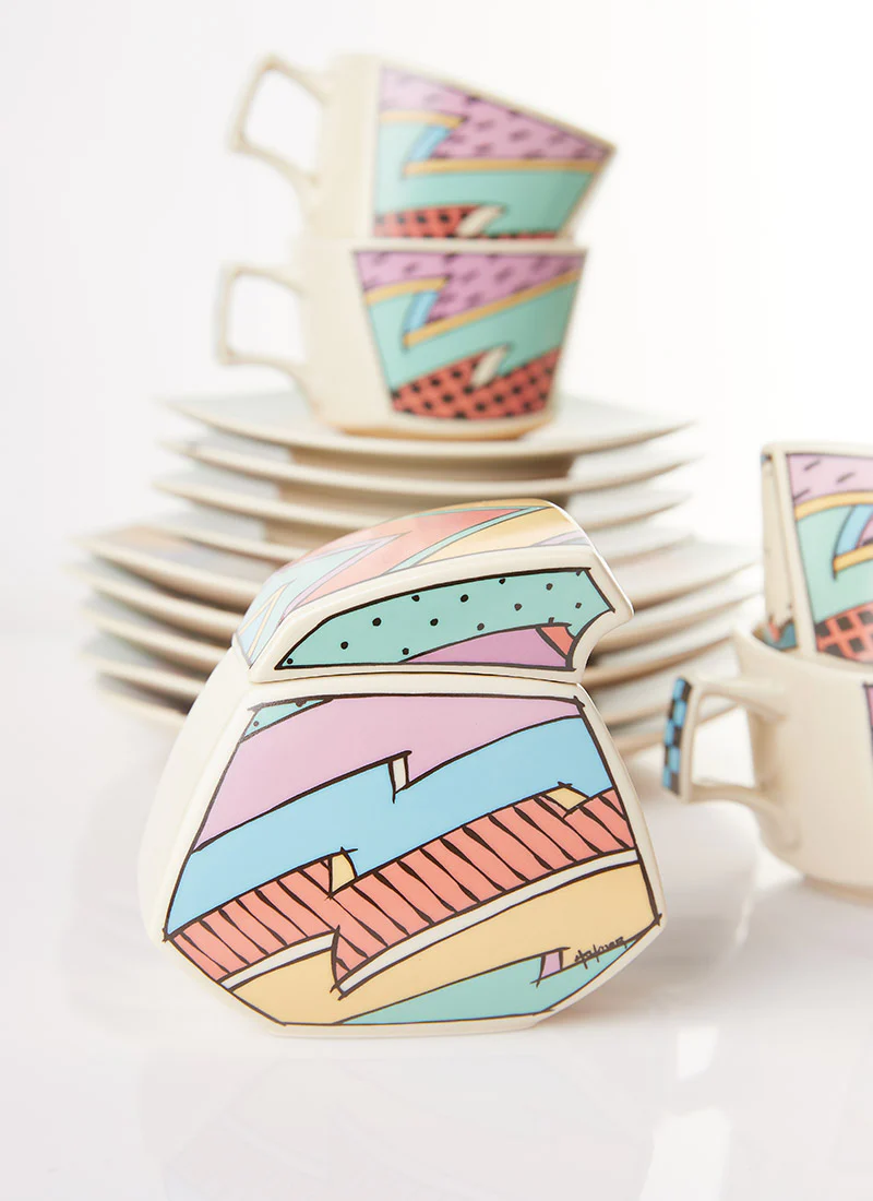 Dorothy Hafner Iconic Postmodern Tea Set for 5, 1980s - Image 7