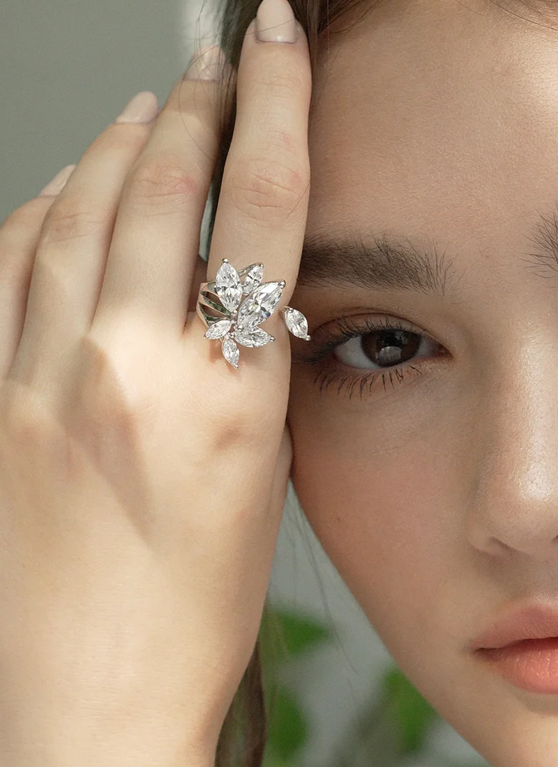 Frozy Open White Gold Plated Ring - Image 2
