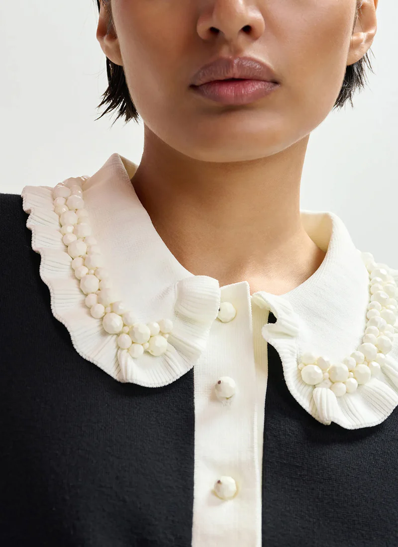 Jewelry Embroidered Knit Polo - Image 2