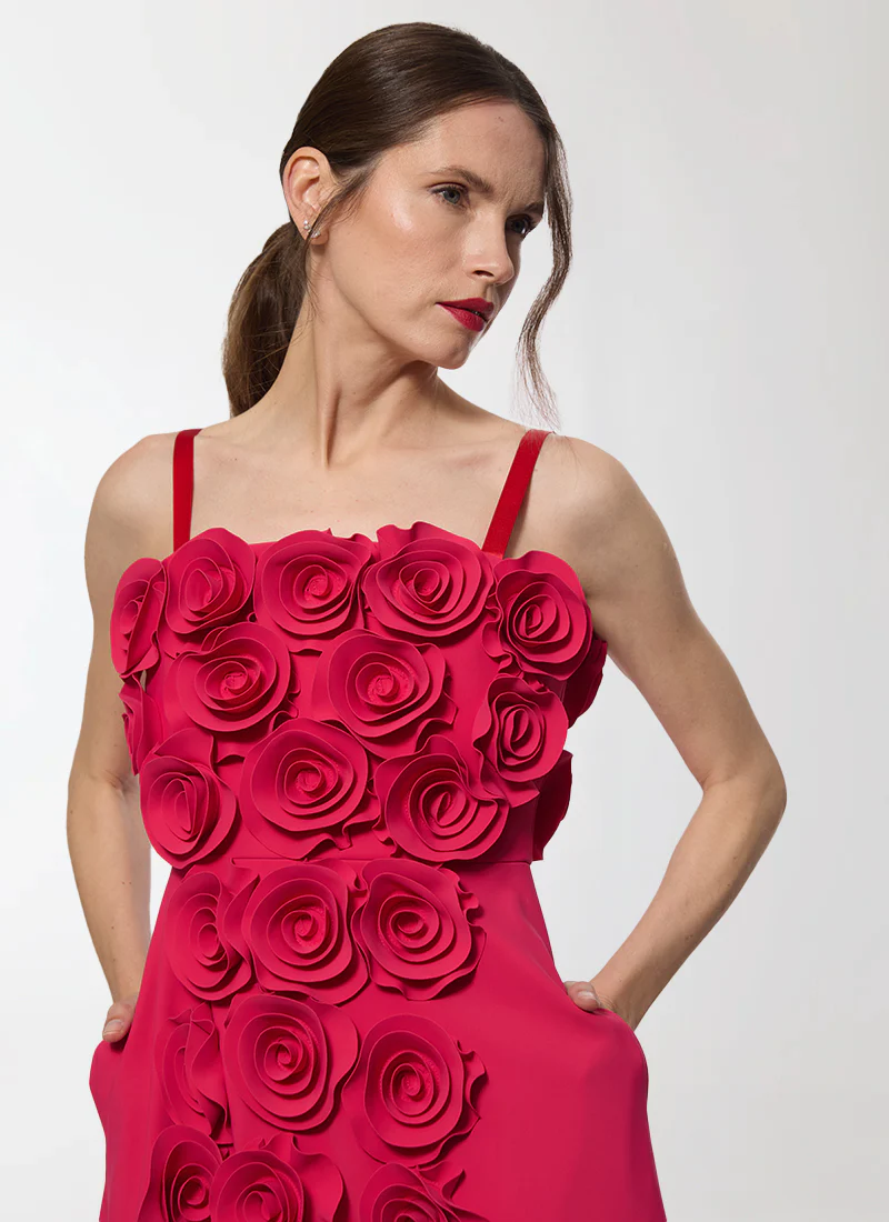 Ligornia Floral Applique Midi Dress - Image 3