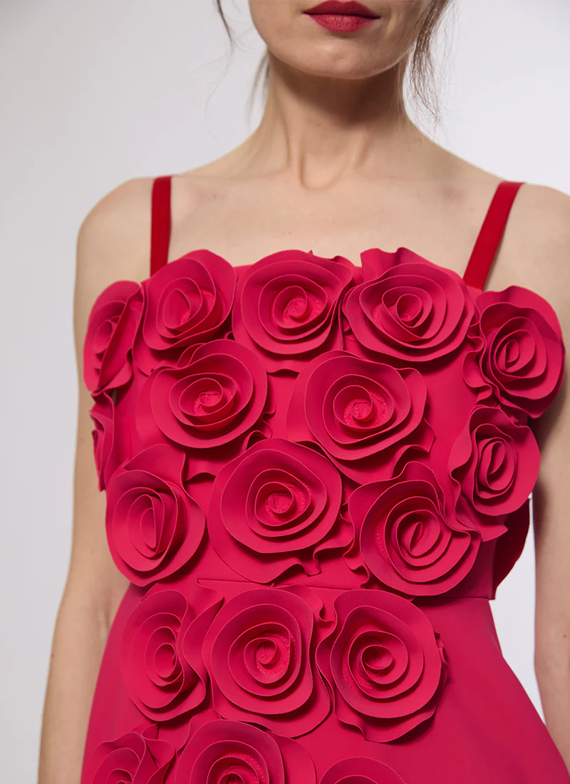 Ligornia Floral Applique Midi Dress - Image 5