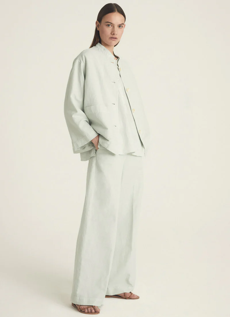 Linen and Cotton-Blend Wide Leg Trouser - Image 3
