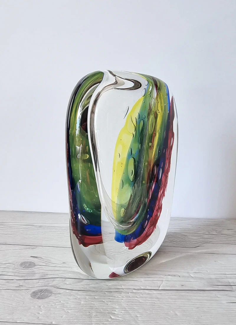 Luigi Onesto for Onesto Oball Postmodern Palette Abstract Sommerso Vase, 1980s - Image 3