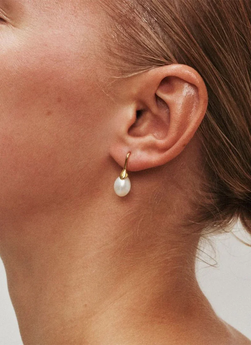 Odette Earrings PEARL/GOLD - Image 3