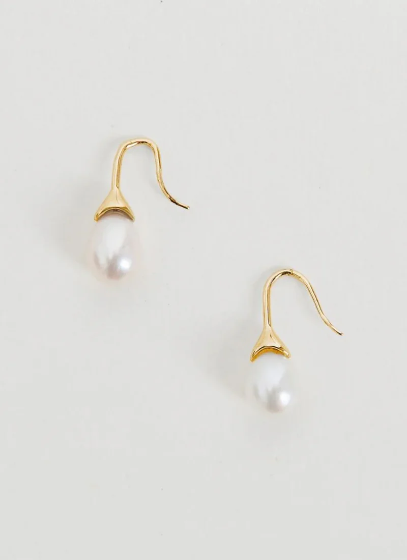 Odette Earrings PEARL/GOLD - Image 4
