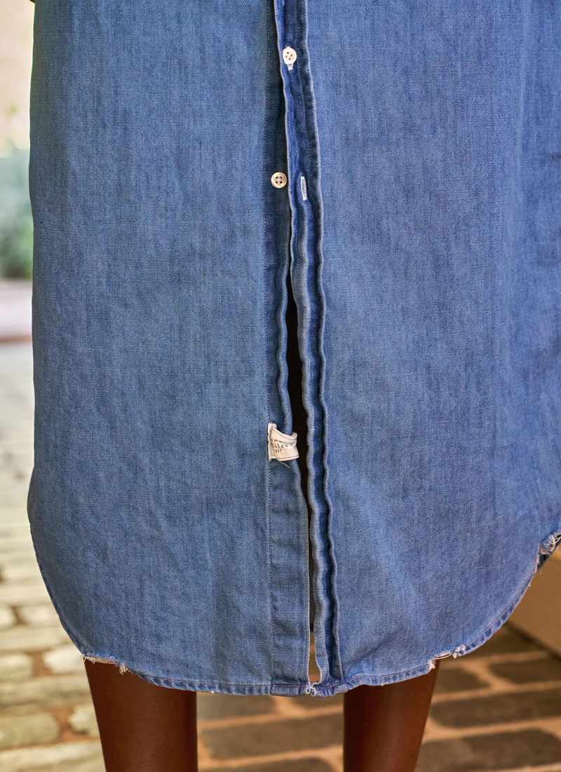 Rory Vintage Stonewashed Denim Maxi Shirtdress - Image 3