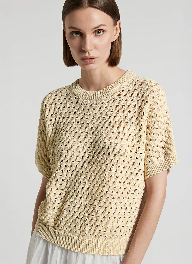 Short Sleeve Micro Sequins Sweater - Image 2
