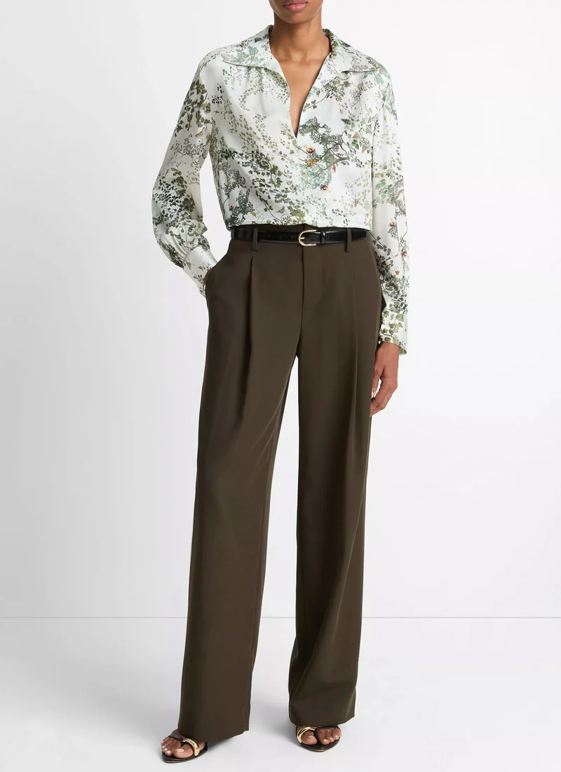 Smocked Grape Vine Long Sleeve White Blouse - Image 4