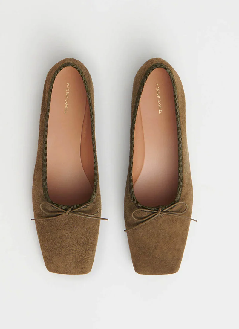 Square Toe Suede Ballerina Flat - Image 2