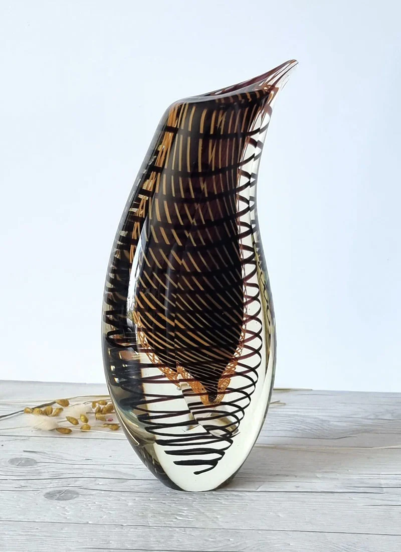 Stanislav Libensky att. Suspended Network Sommerso Art Glass Vase, 1970s - Image 2