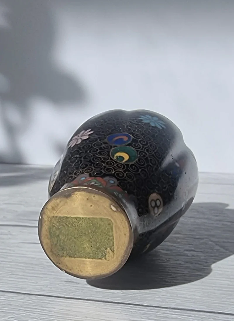 Takahara Komajiro Cloisonne 6 Lobed Vase, Late Meiji Era, Japanese - Image 5