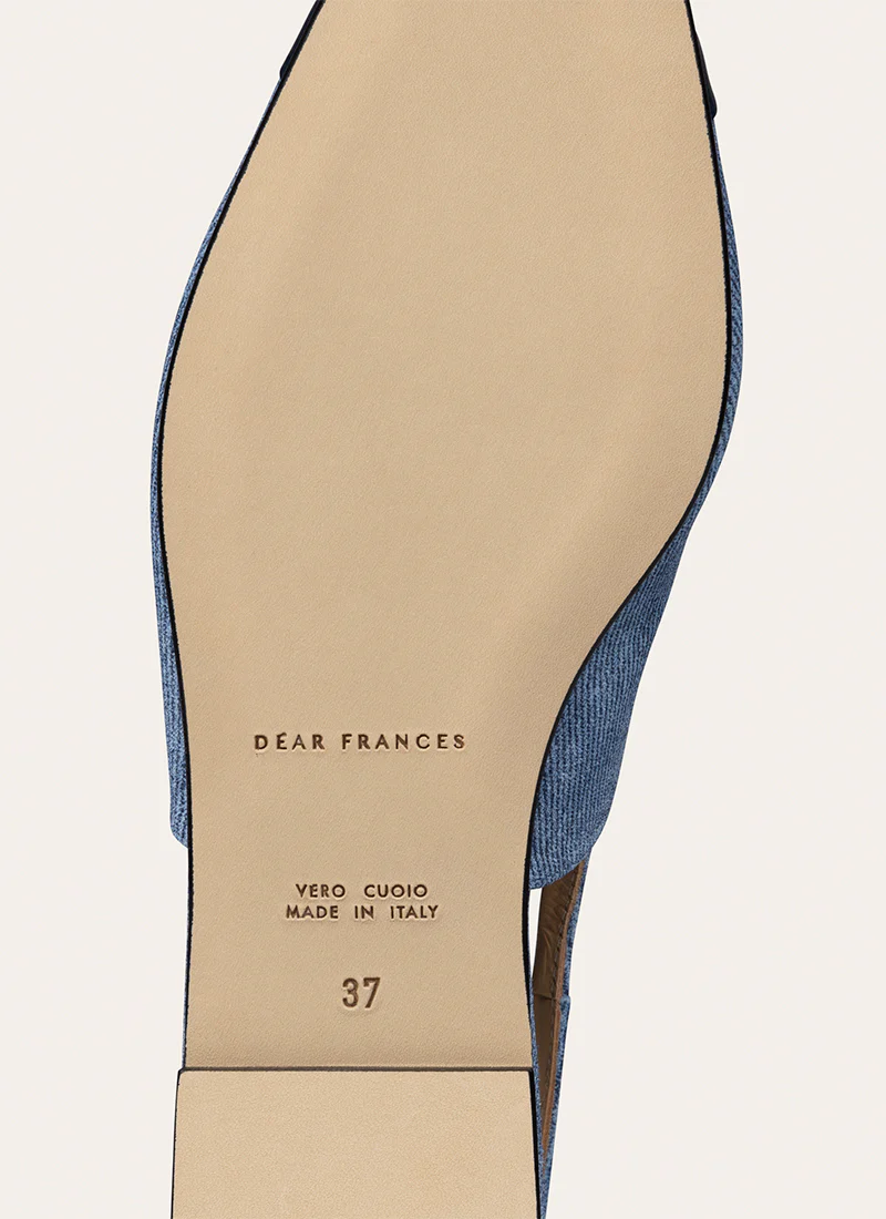 Tia Slingback With Top Cap Denim Flats - Image 6