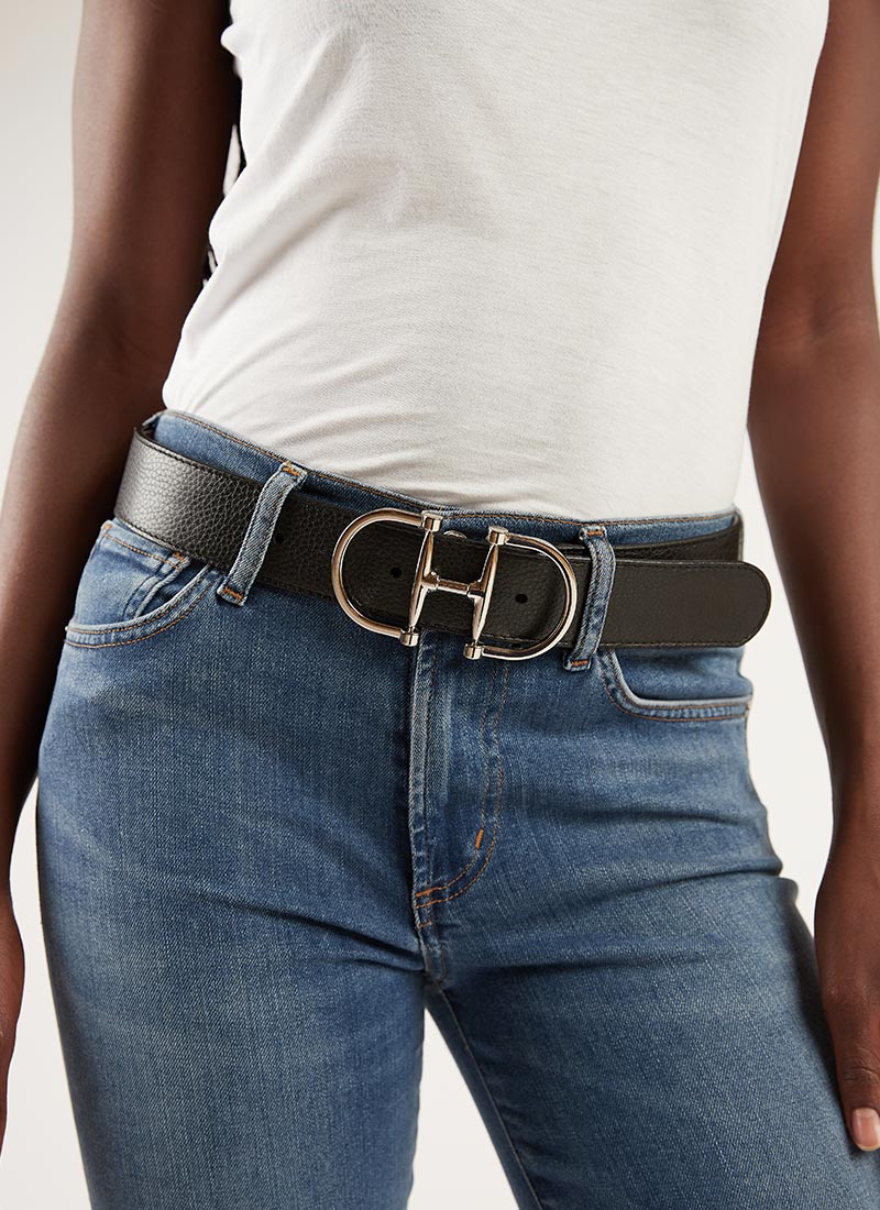 Kasi Pebbled Leather Belt - Image 3