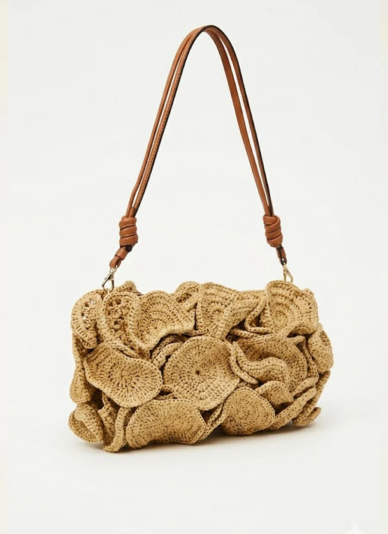 Raffia Flower Clutch - Image 2