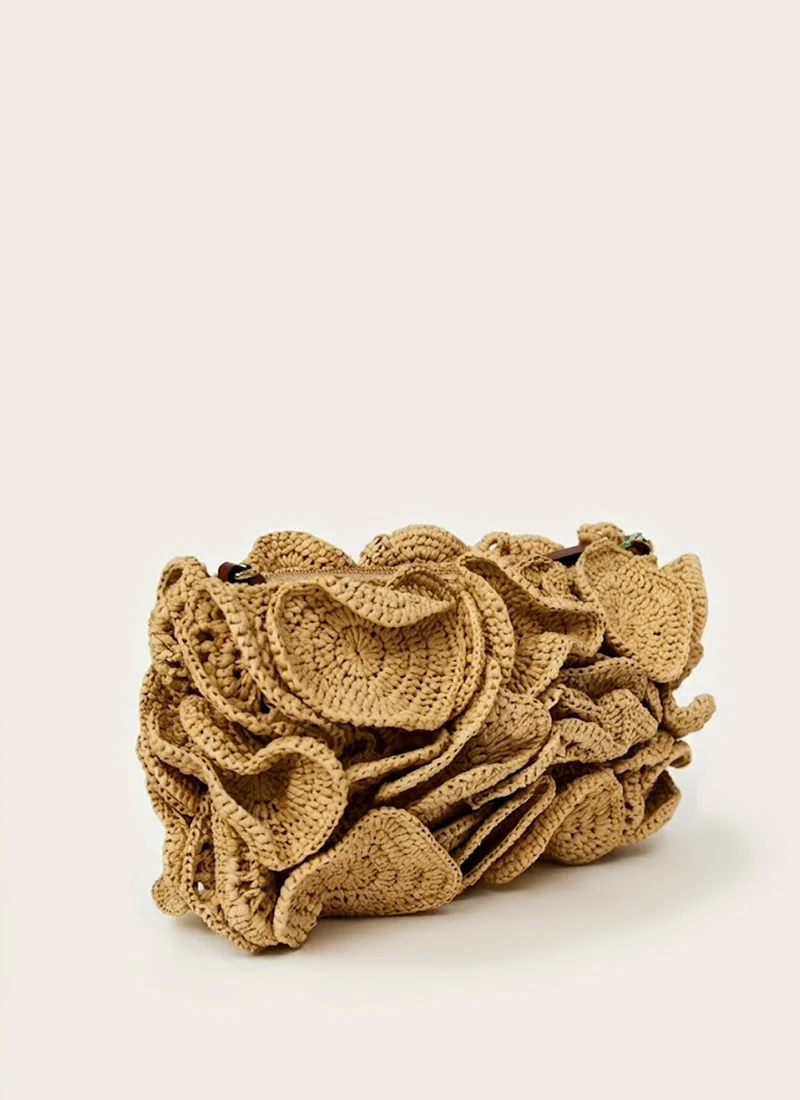 Raffia Flower Clutch - Image 3
