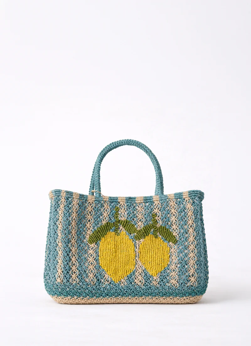 Tracy Stripe 2 Lemons Tote Bag