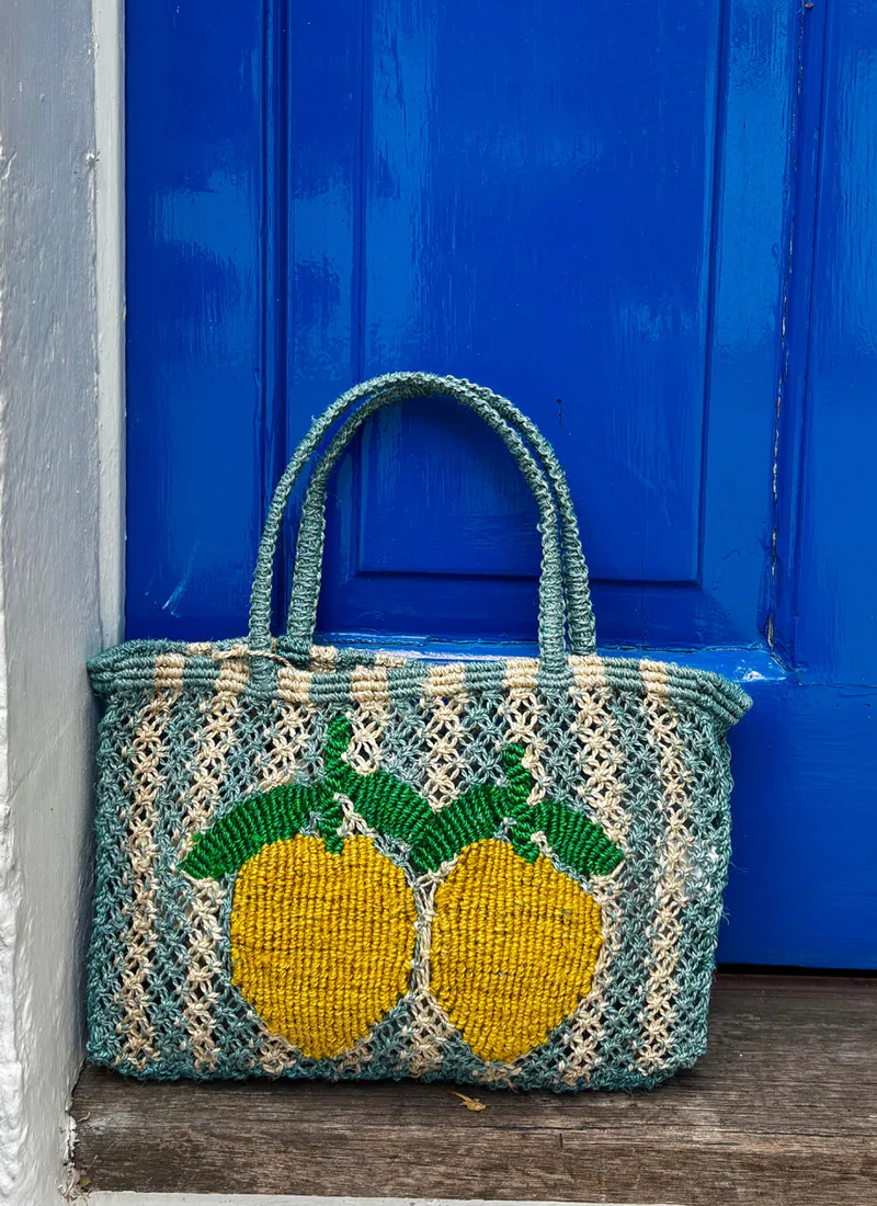 Tracy Stripe 2 Lemons Tote Bag - Image 3
