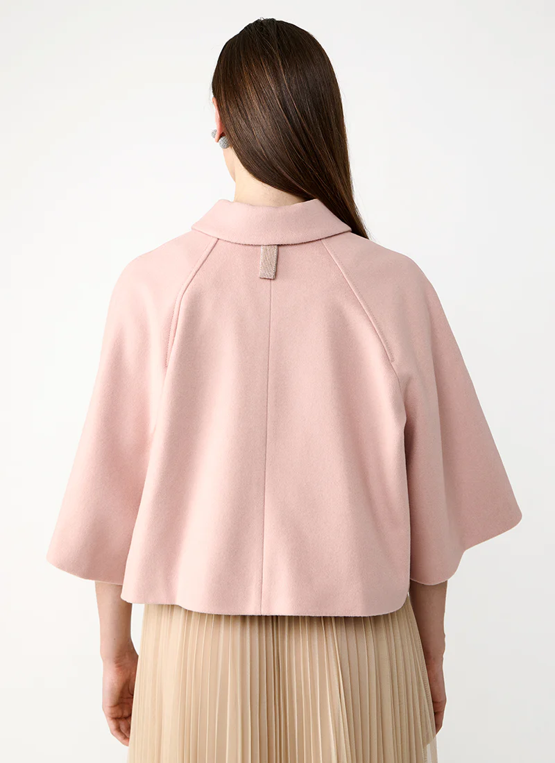 Felted Double Breasted Cropped Cape - Image 3