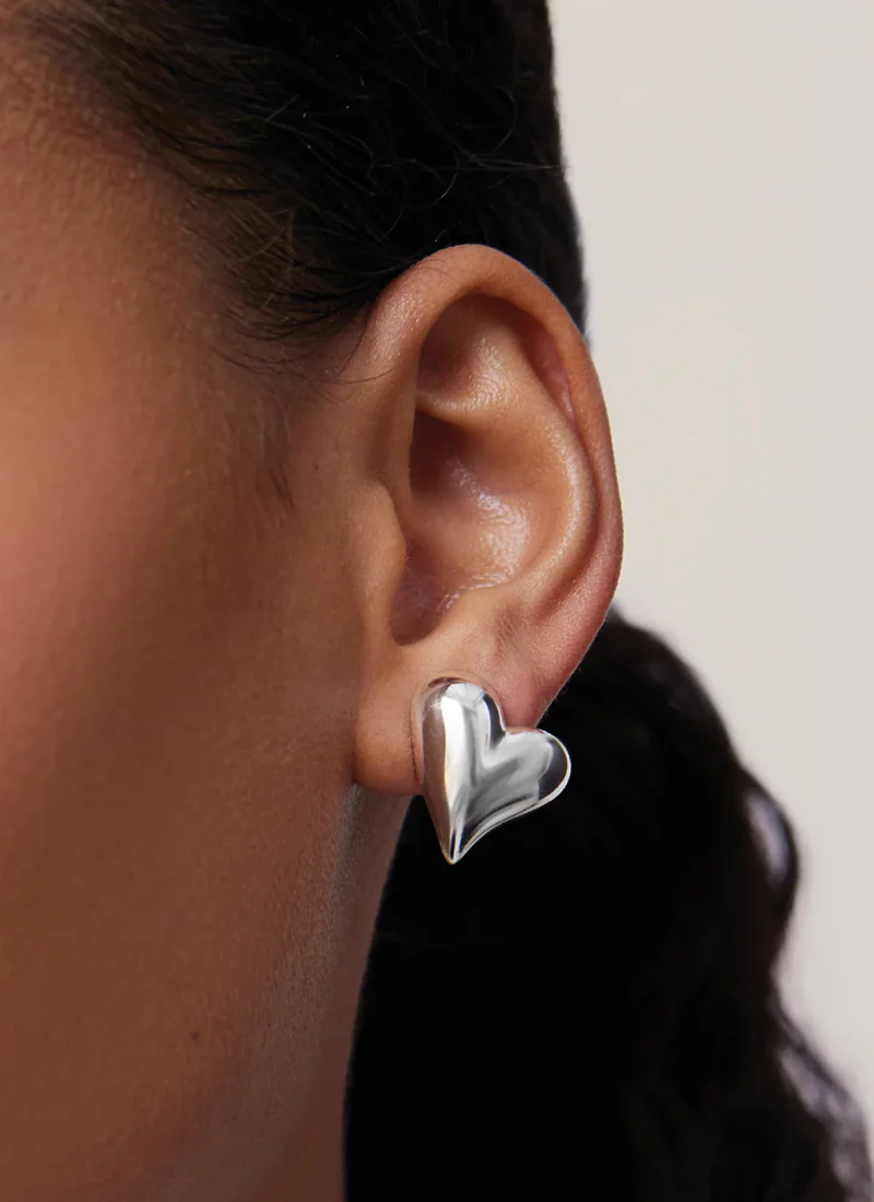 Art Heart Symmetrical Button Earrings - Image 2