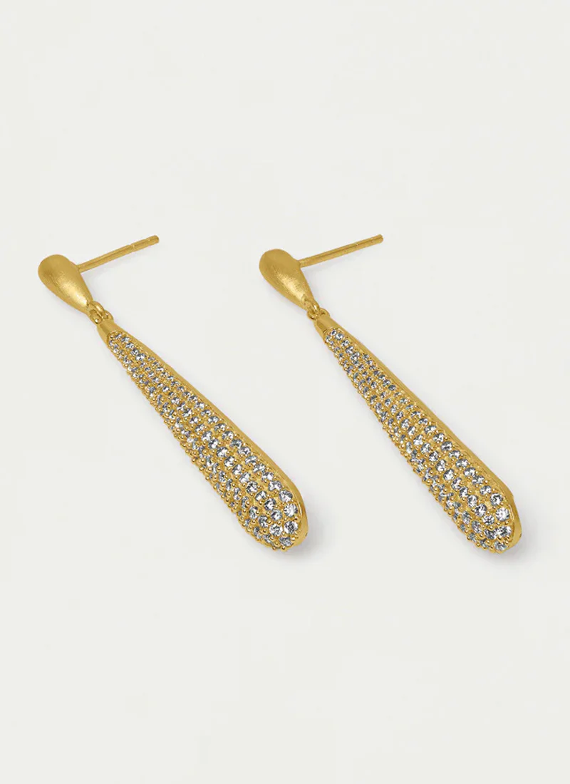 Margaux Pave Long Drop Earrings - Image 4