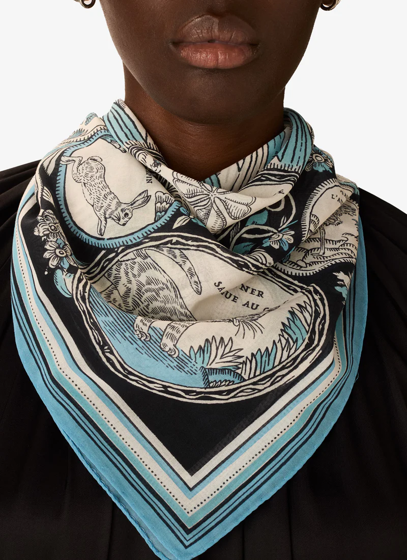 Square Cotton Chance  Scarf - Image 3