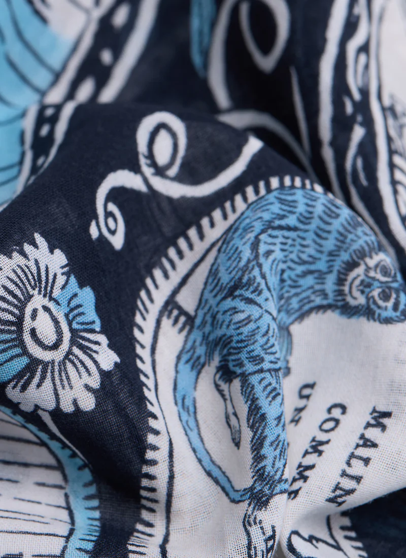 Square Cotton Chance  Scarf - Image 4