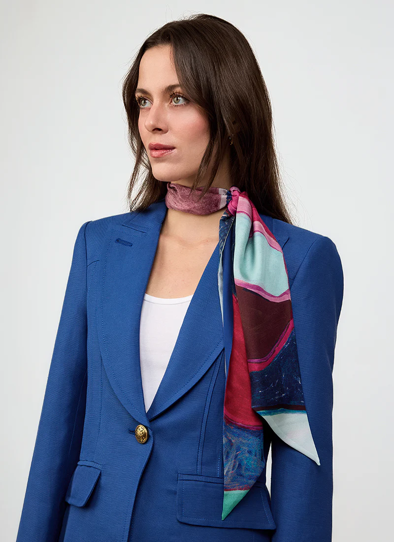 Abstract Print Silk Twilly