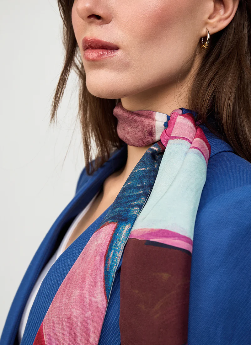Abstract Print Silk Twilly - Image 3