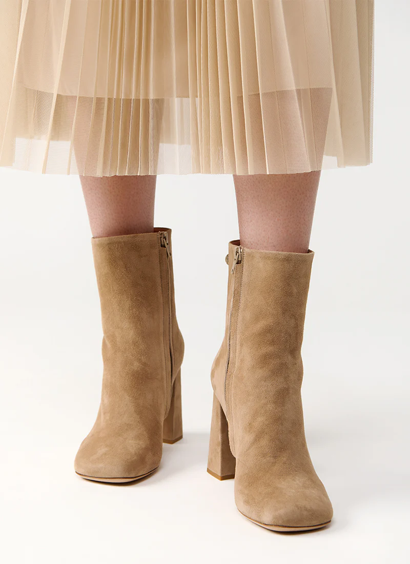 Stacked Heel Boot Suede - Image 2