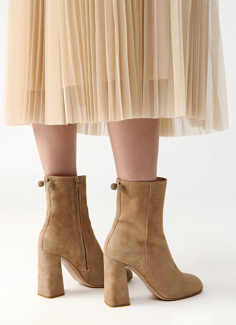 Stacked Heel Boot Suede - Image 4