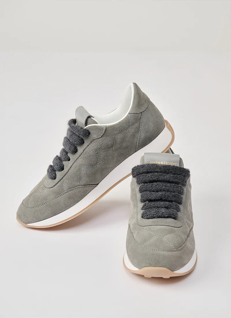 Suede And Filo Diamante Sneakers - Image 3
