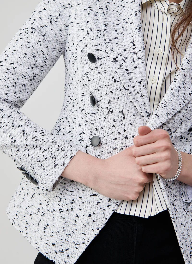 Alicya Double Breasted Boucle Blazer - Image 3