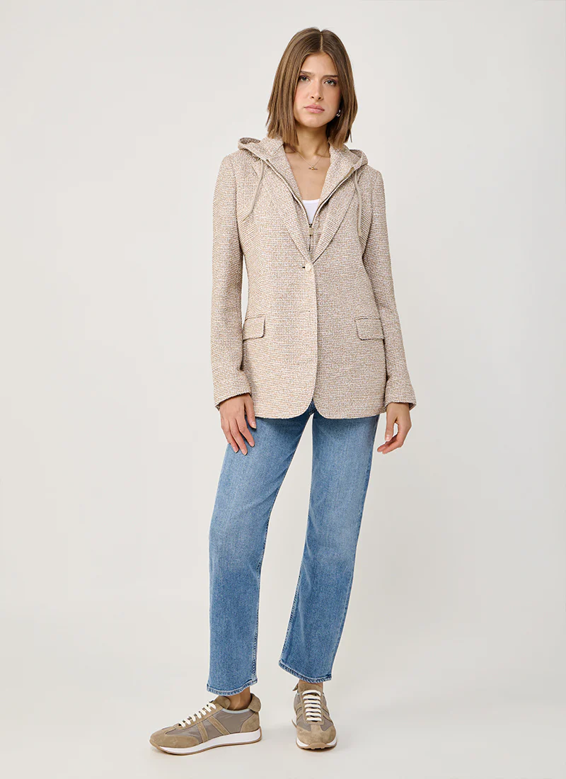 Cotton Blend Hooded Blazer - Image 4