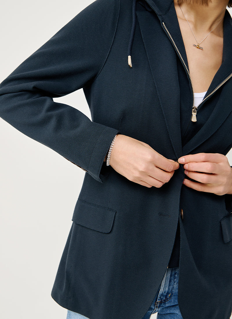 Cotton Jersey Hooded Blazer - Image 3