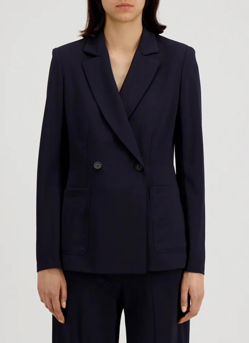 Crepe Viscose Double Breasted Blazer