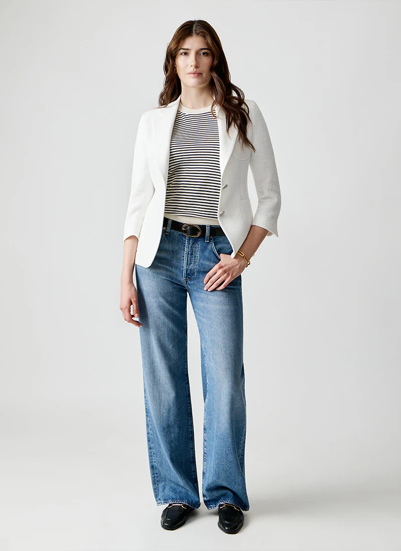 Debra Single Breasted Patch Pocket Boucle Blazer - Image 5