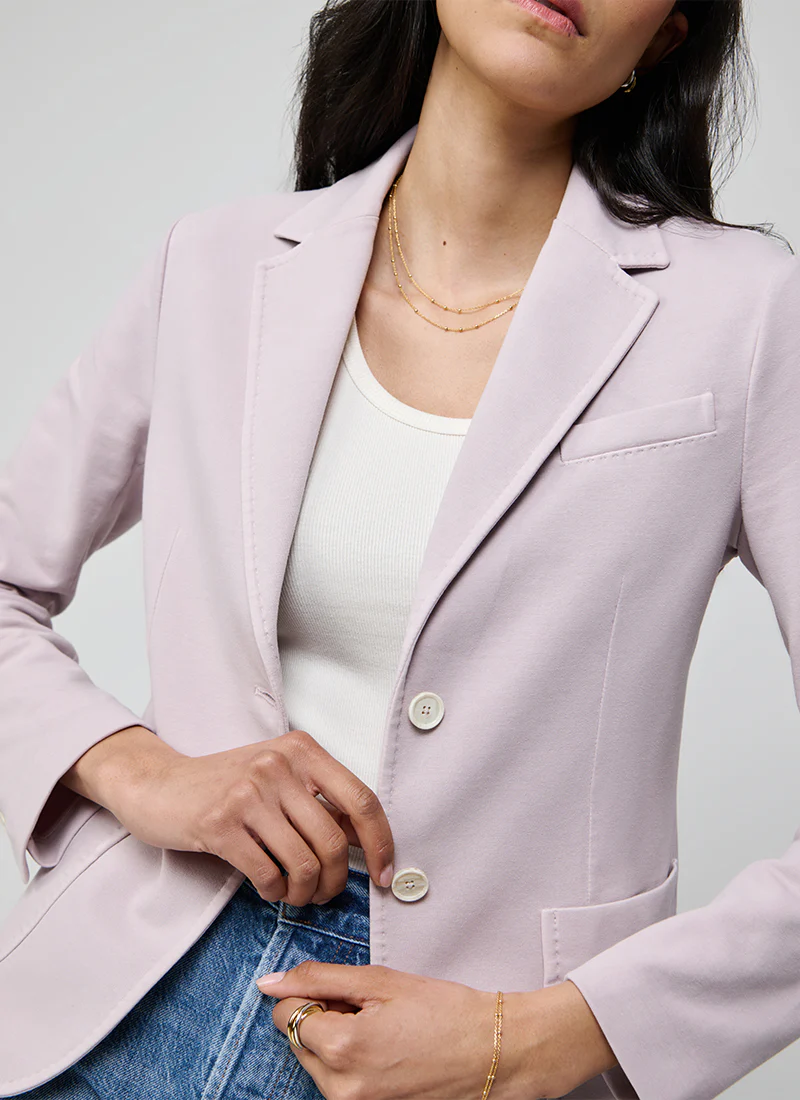 Fleece Light Dyed 2 Button Pocket Slim Fit Blazer - Image 2