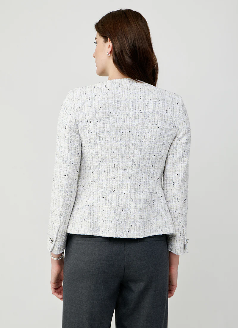 Jodie Collarless Tweed Jacket - Image 2