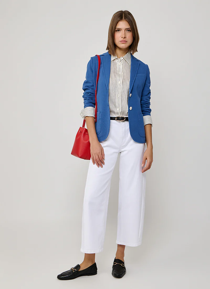 Oxford Garment Dyed 2 Button Pocket Slim Fit Blazer - Image 5