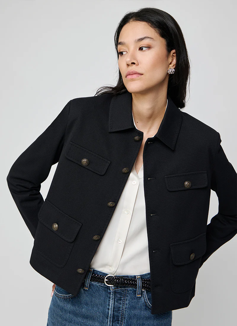 Oxford Dyed Cropped Jacket - Image 3