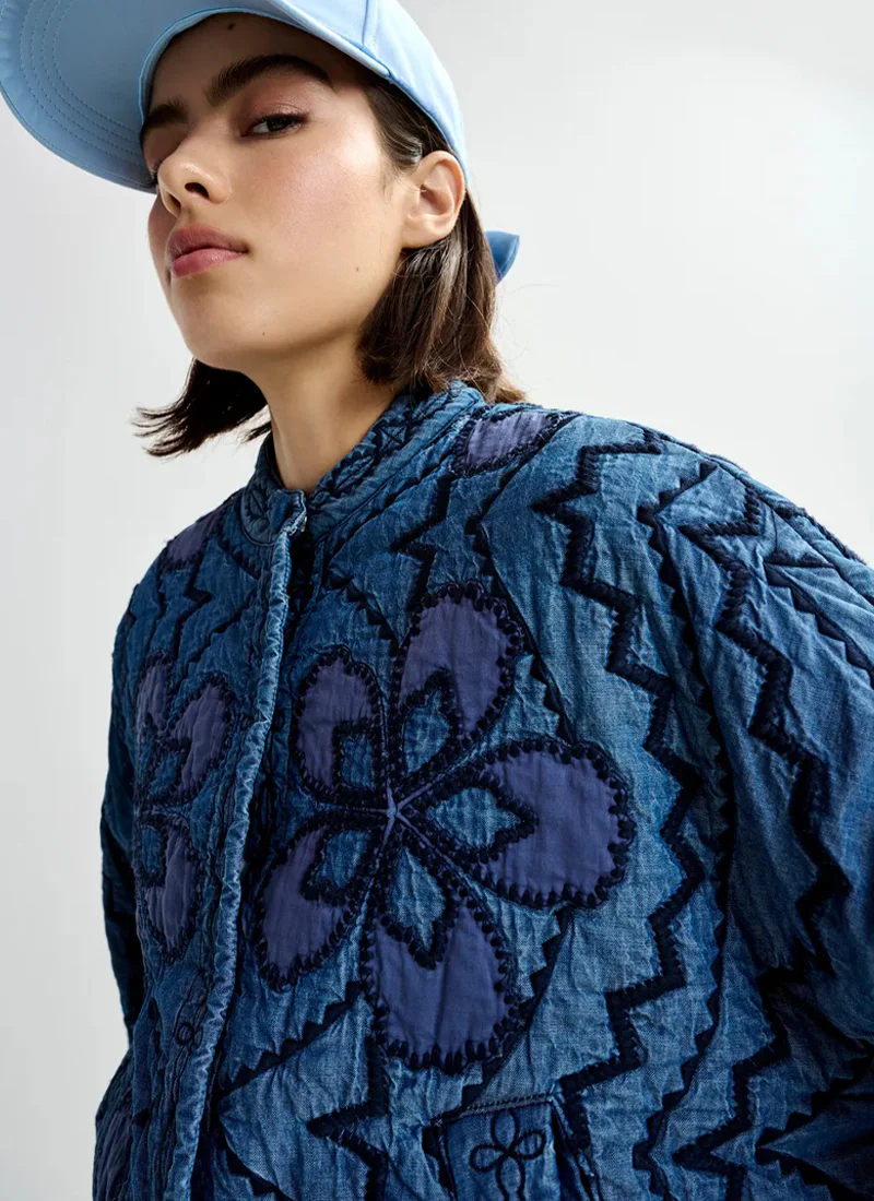 Jatropha Quilted Denim Jacket - Image 4