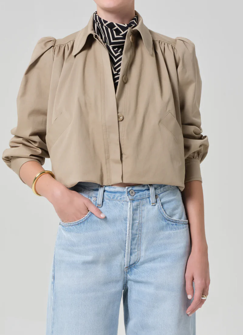 Everly Shirred Crop Jacket